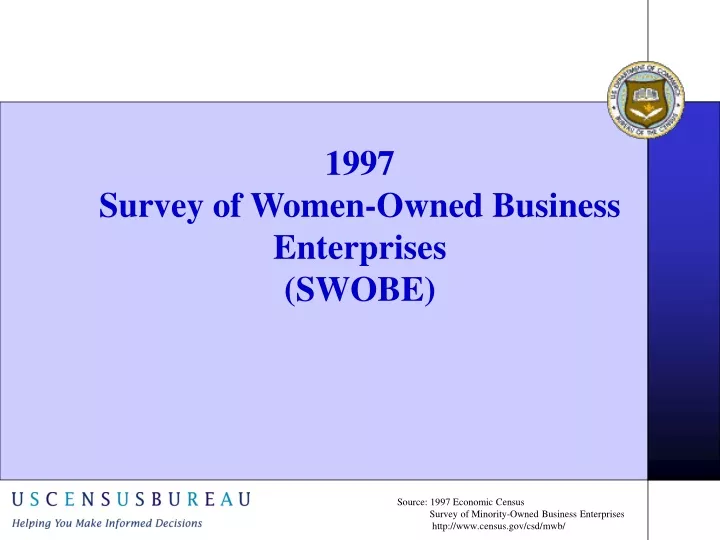 1997 survey of women owned business enterprises swobe