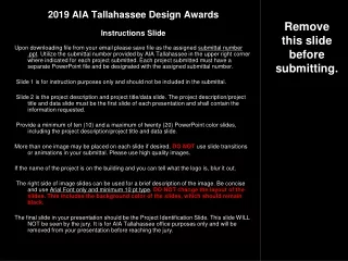 2019 AIA Tallahassee Design Awards Instructions Slide