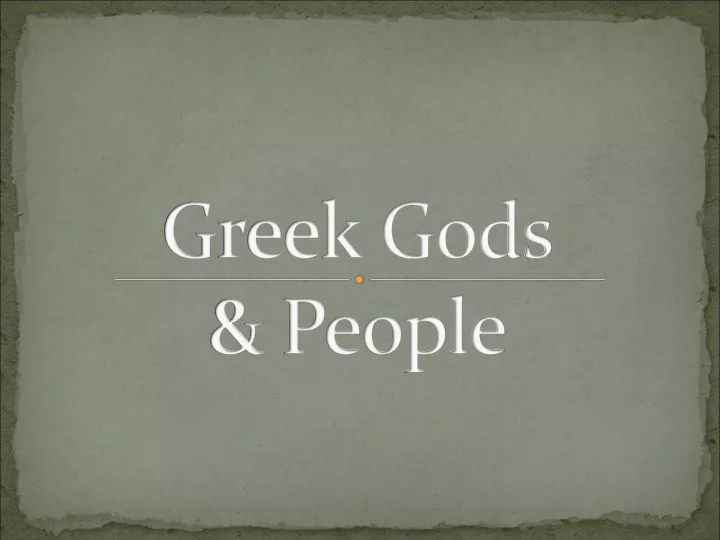 greek gods people