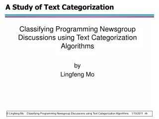 A Study of Text Categorization
