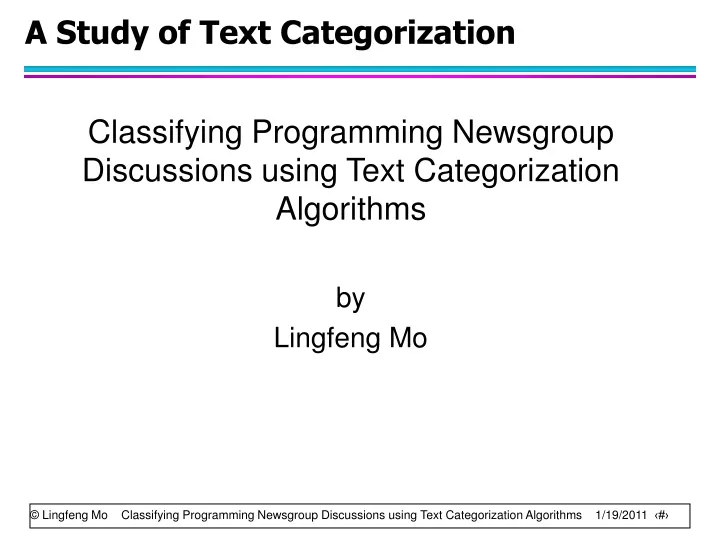 a study of text categorization