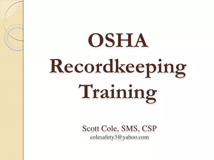 osha recordkeeping training