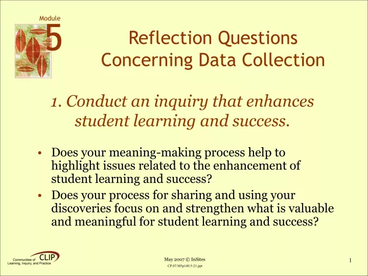 reflection questions concerning data collection