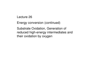 Lecture 26 Energy conversion (continued)