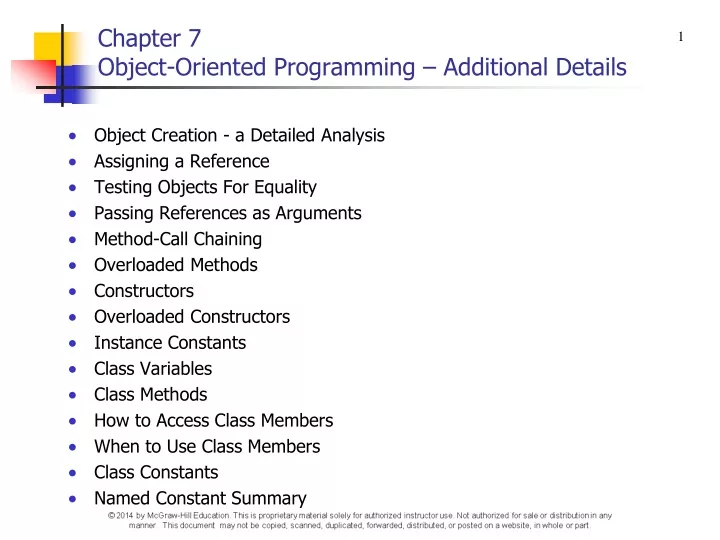 chapter 7 object oriented programming additional details