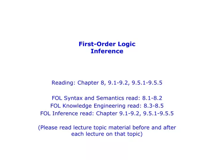 first order logic inference