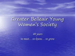 Greater Belleair Young Women’s Society