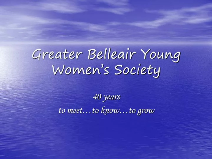 greater belleair young women s society