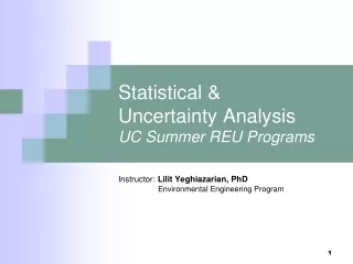 Statistical &amp;  Uncertainty Analysis UC Summer REU Programs