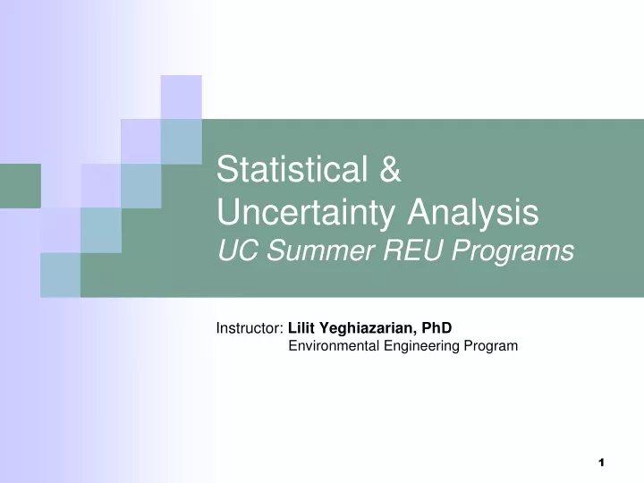 statistical uncertainty analysis uc summer reu programs