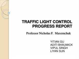 TRAFFIC LIGHT CONTROL PROGRESS REPORT