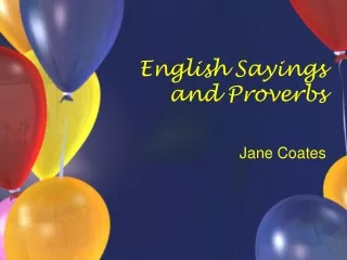 English Sayings and Proverbs