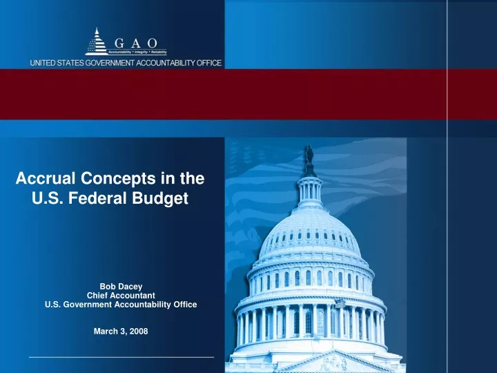 accrual concepts in the u s federal budget