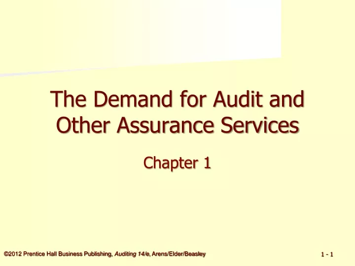 the demand for audit and other assurance services