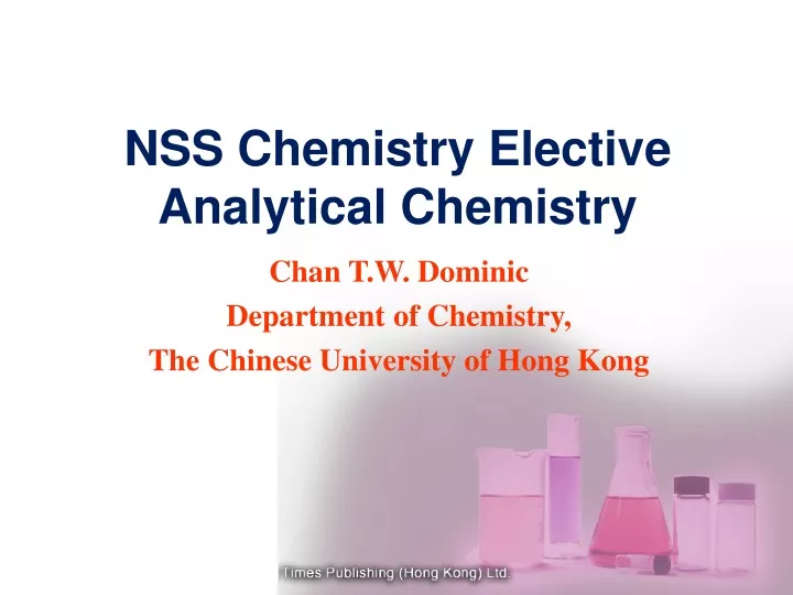 nss chemistry elective analytical chemistry