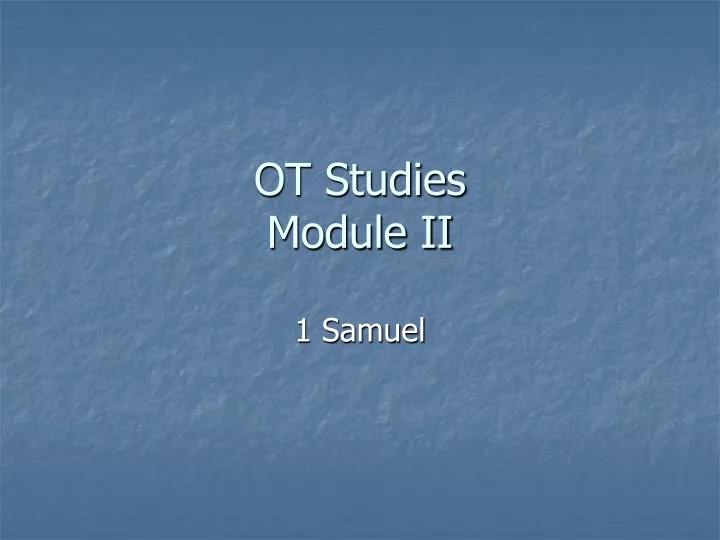ot studies module ii
