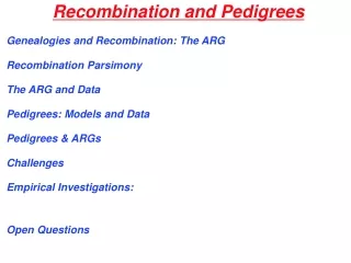 Recombination and Pedigrees