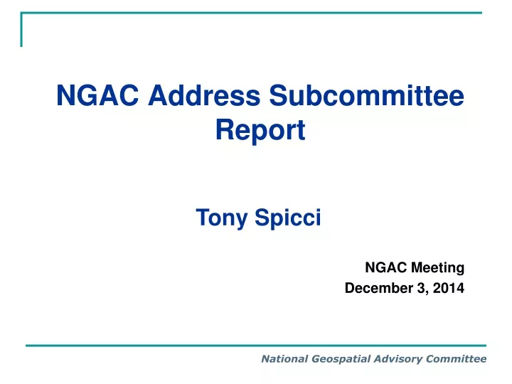 ngac address subcommittee report