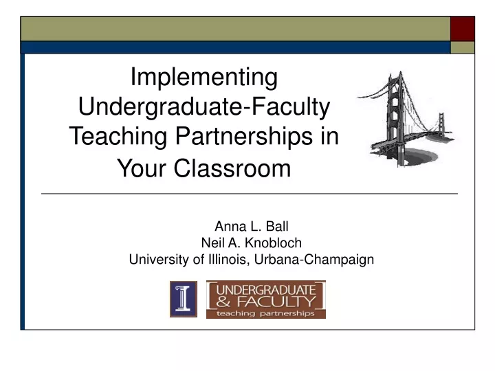 implementing undergraduate faculty teaching partnerships in your classroom