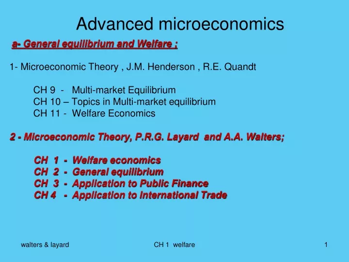 advanced microeconomics