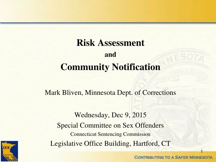 risk assessment and community notification mark