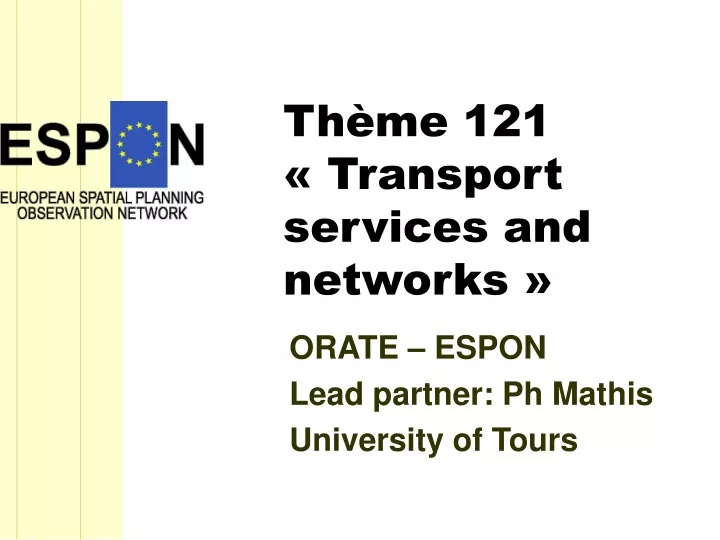 th me 121 transport services and networks