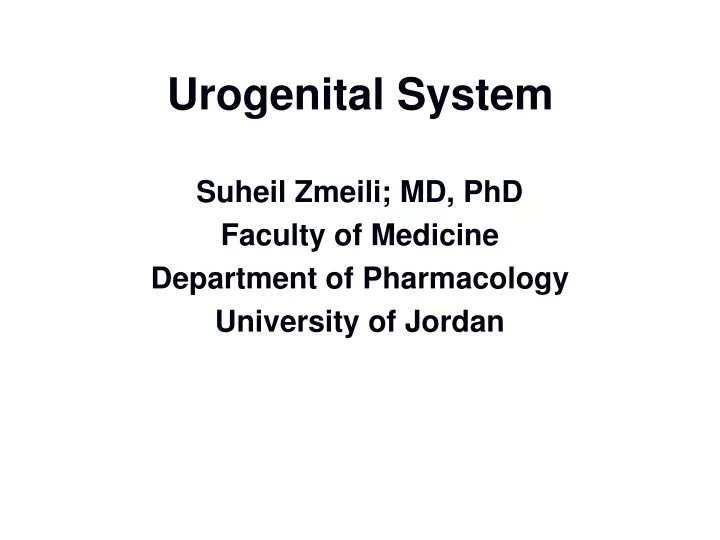urogenital system