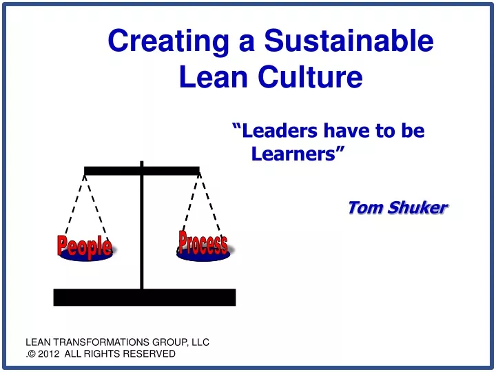 creating a sustainable lean culture