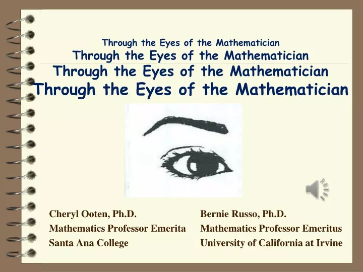 through the eyes of the mathematician through