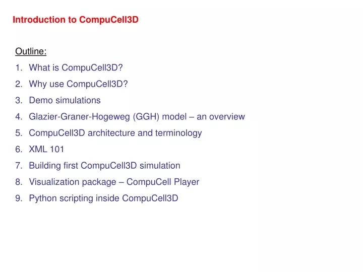 introduction to compucell3d