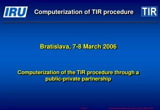 Computerization of TIR procedure