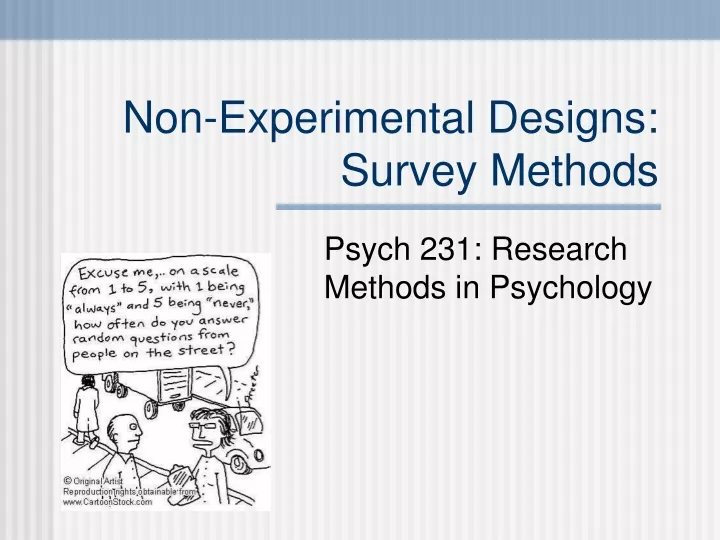 non experimental designs survey methods