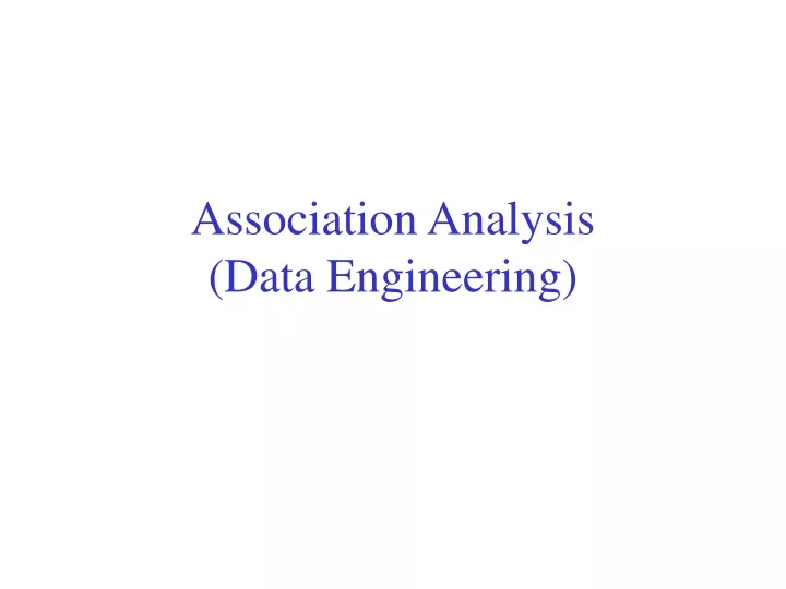 association analysis data engineering