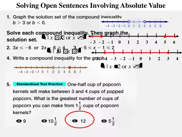 solving open sentences involving absolute value