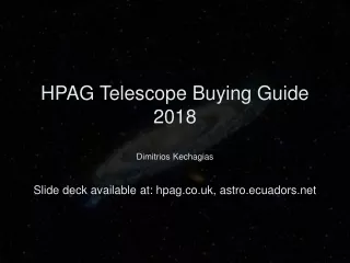 Some telescope buying facts: