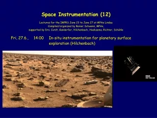 In-situ instrumentation for planetary surface exploration:  present and future