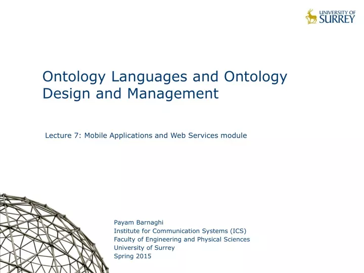 ontology languages and ontology design