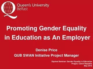 Equinet Seminar: Gender Equality in Education Prague, Czech Republic May 2016