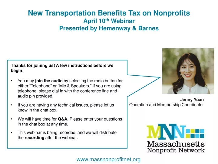 new transportation benefits tax on nonprofits