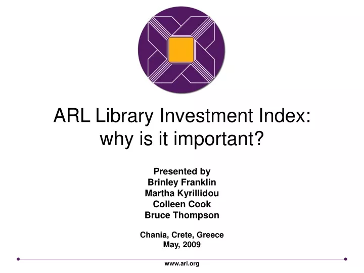 arl library investment index why is it important