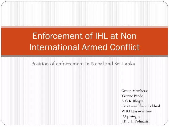 enforcement of ihl at non international armed conflict