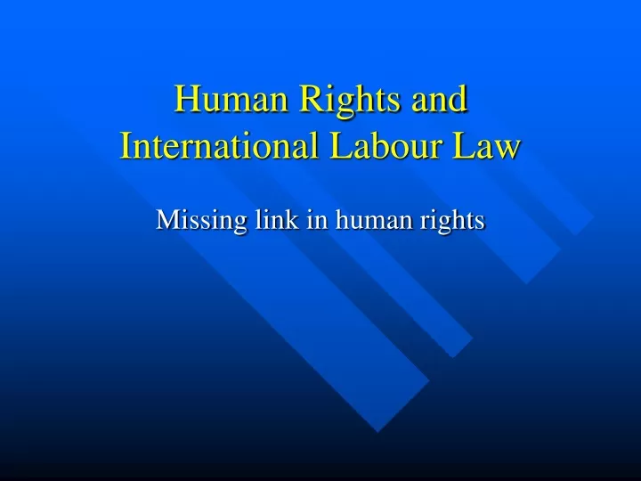 human rights and international labour law