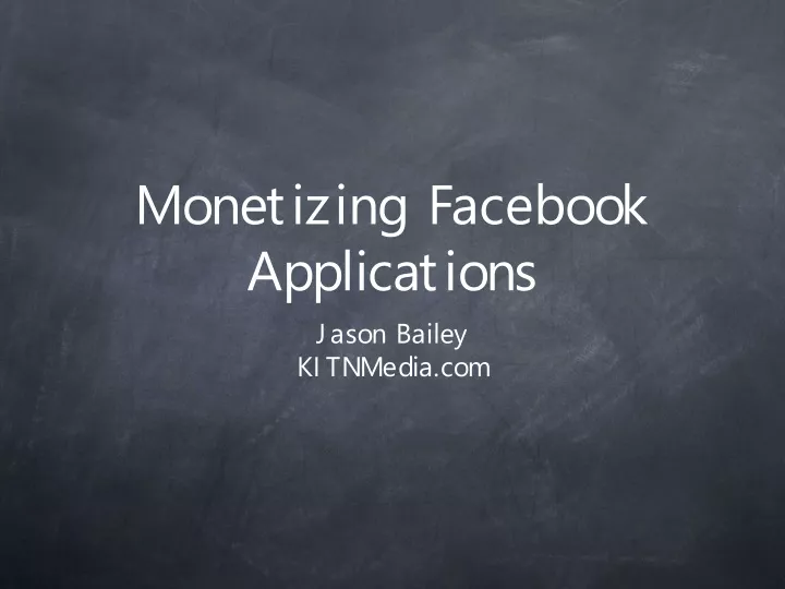monetizing facebook applications