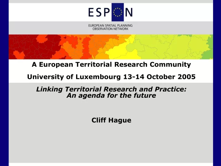 a european territorial research community