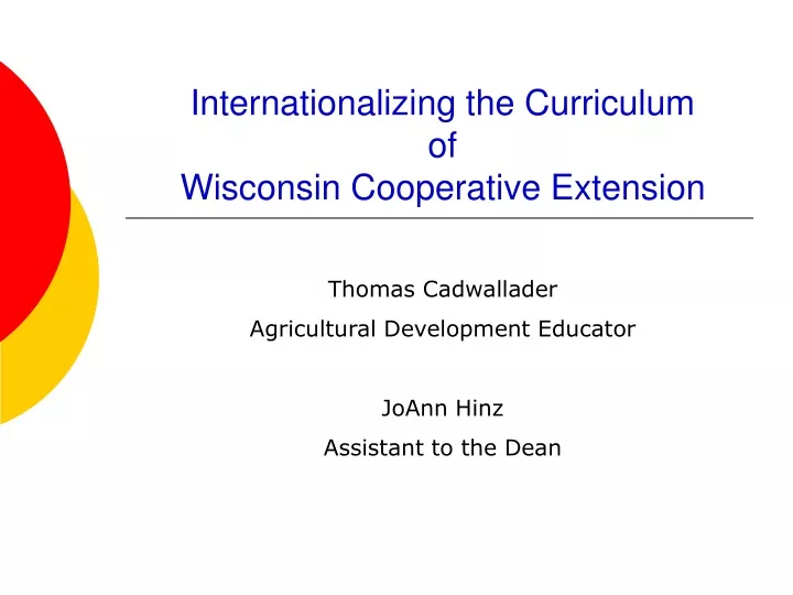 internationalizing the curriculum of wisconsin cooperative extension