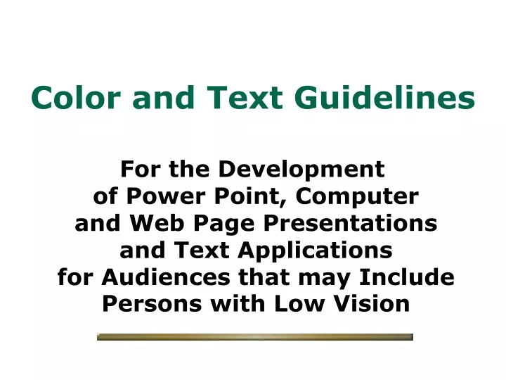 color and text guidelines