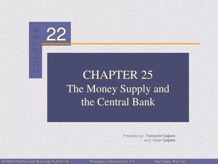 chapter 25 the money supply and the central bank