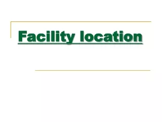 Facility location