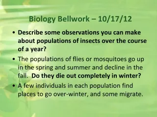 Biology Bellwork – 10/17/12