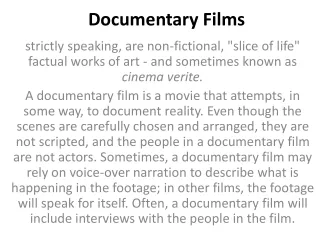 Documentary Films